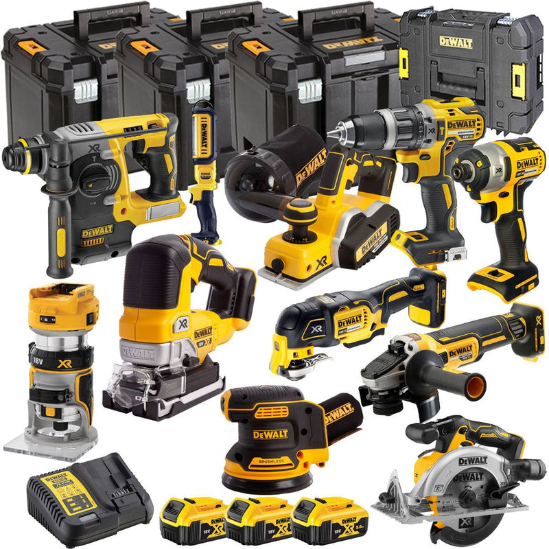 Dewalt DCKT4T11B3 18V Brushless 11-Piece Cordless Power Tool Kit with Three 5.0Ah Batteries, Charger, and TStak Storage