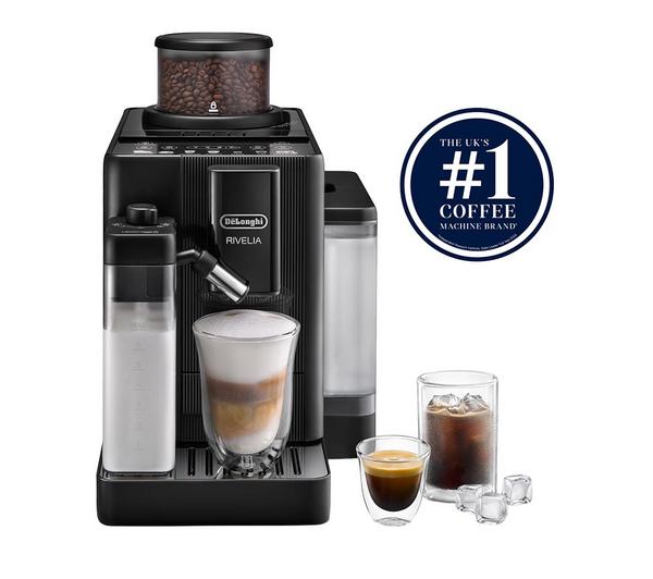 DeLonghi Rivelia Bean-to-Cup Fully Automatic Espresso and Coffee Machine - Core Black