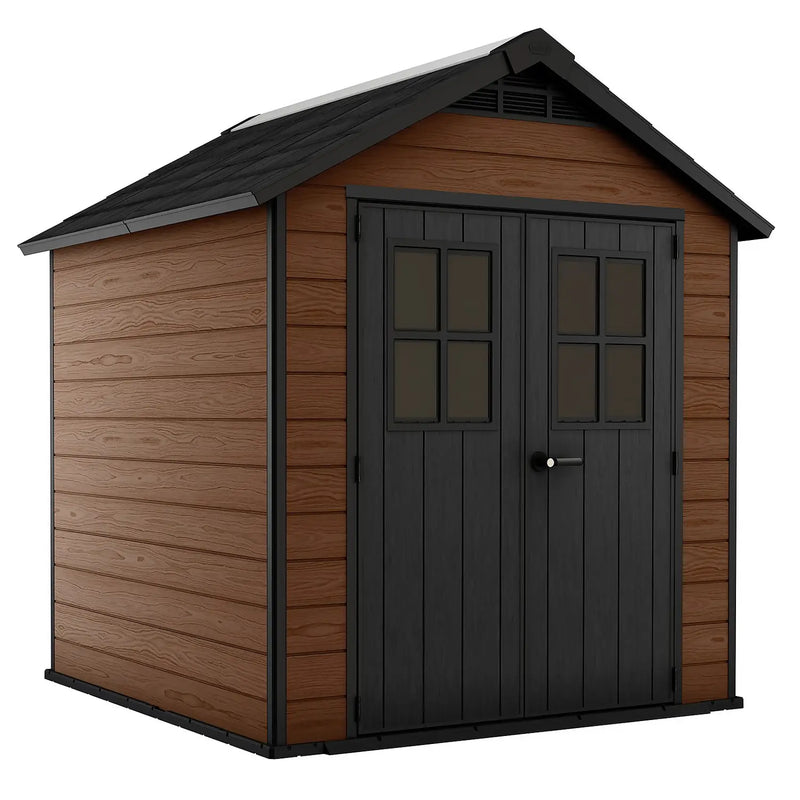 Keter Newton 7 x 7 ft Plastic Shed – Double Door Apex Garden Shed
