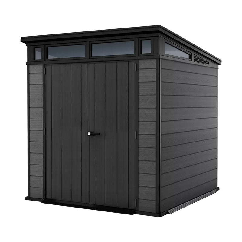 Keter Cortina Storage Shed 7 x 7ft - Grey Weather-Resistant Outdoor Shed
