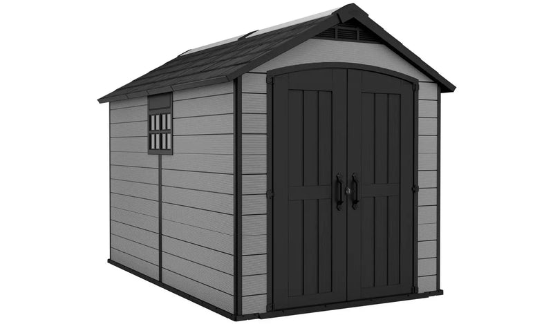 Keter Premier 7.5 x 11 ft Plastic Shed – Resin Garden Storage Shed, Grey