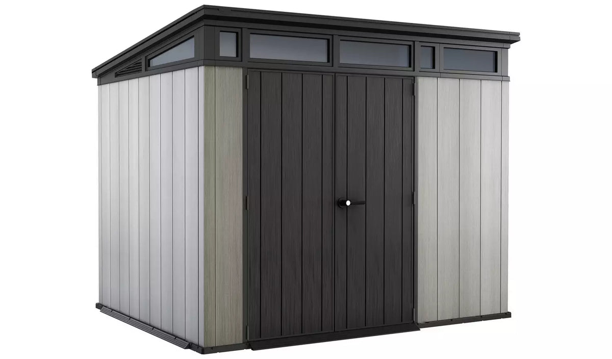Keter Artisan 9 x 7 ft Plastic Shed – Double Door Pent Garden Shed