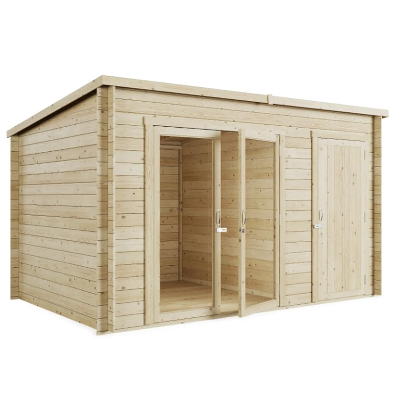 BillyOh Tianna 14x8 ft Wooden Log Cabin Summer House and Side Shed Store