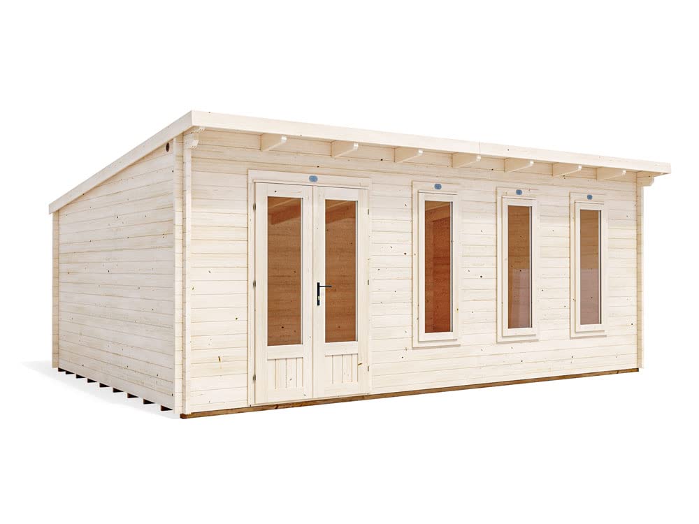 Dunster House Terminator Log Cabin 6 x 4 m – Pent Roof Garden Office & Summer House