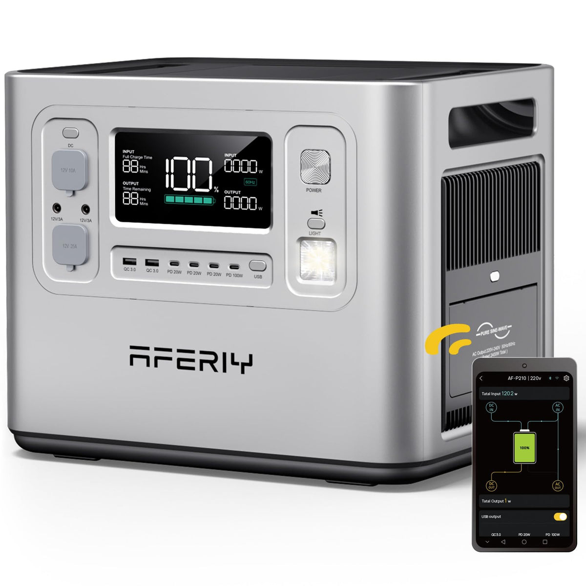 Portable Power Station 2048Wh 2400W LiFePO4 – Solar Generator for Home Backup & Camping, 240V