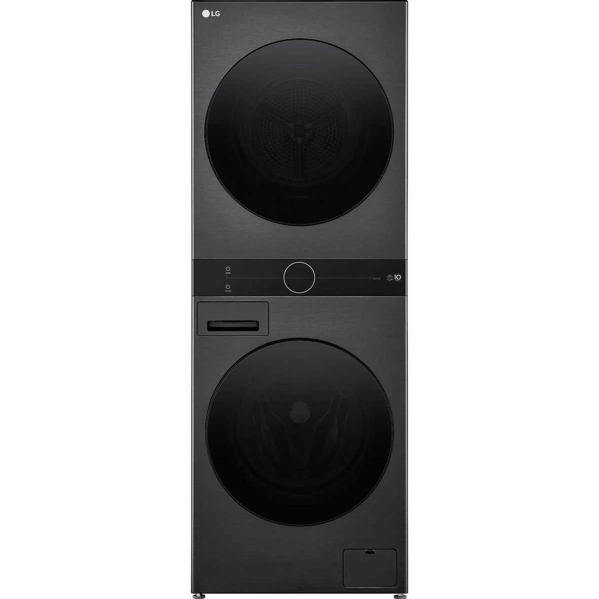 LG WashTower WT1210BBTN1 Washer Dryer 12kg / 10kg – 1400 RPM, Wi-Fi, Platinum Black