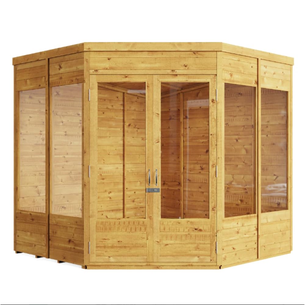 BillyOh Picton Corner Summerhouse 7 x 7 ft – Wooden Log Cabin Garden Shed