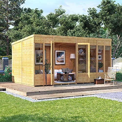 BillyOh Bella 14x8 Tongue and Groove Pent Wooden Summerhouse - Spray Treated