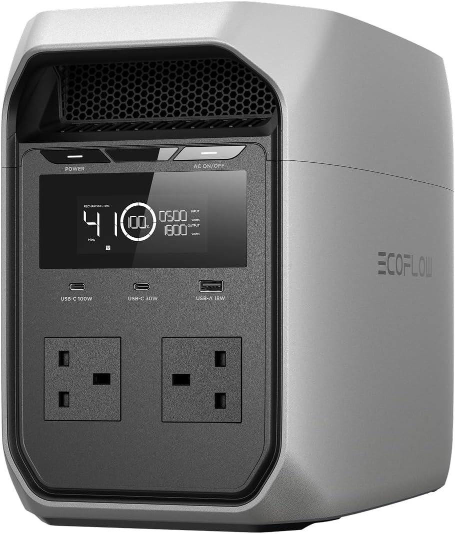 Portable Power Station 1800W LiFePO4 – Solar Generator with UPS & Fast Charging, 230V