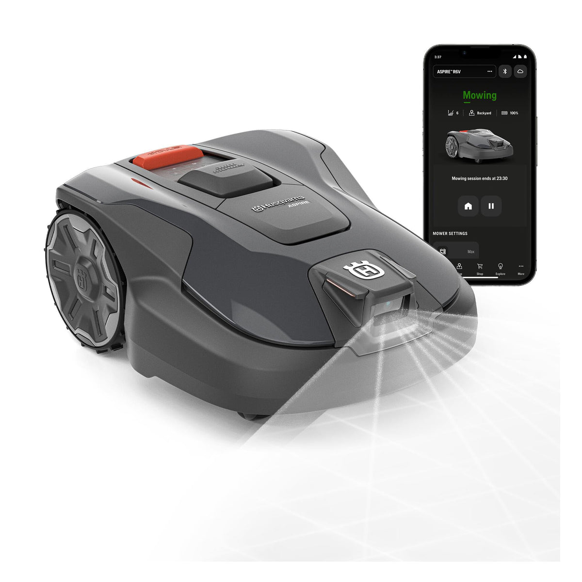 Husqvarna Automower Aspire R6V Robot Lawn Mower Wire-Free – AI Vision, GPS, Wi-Fi App Control