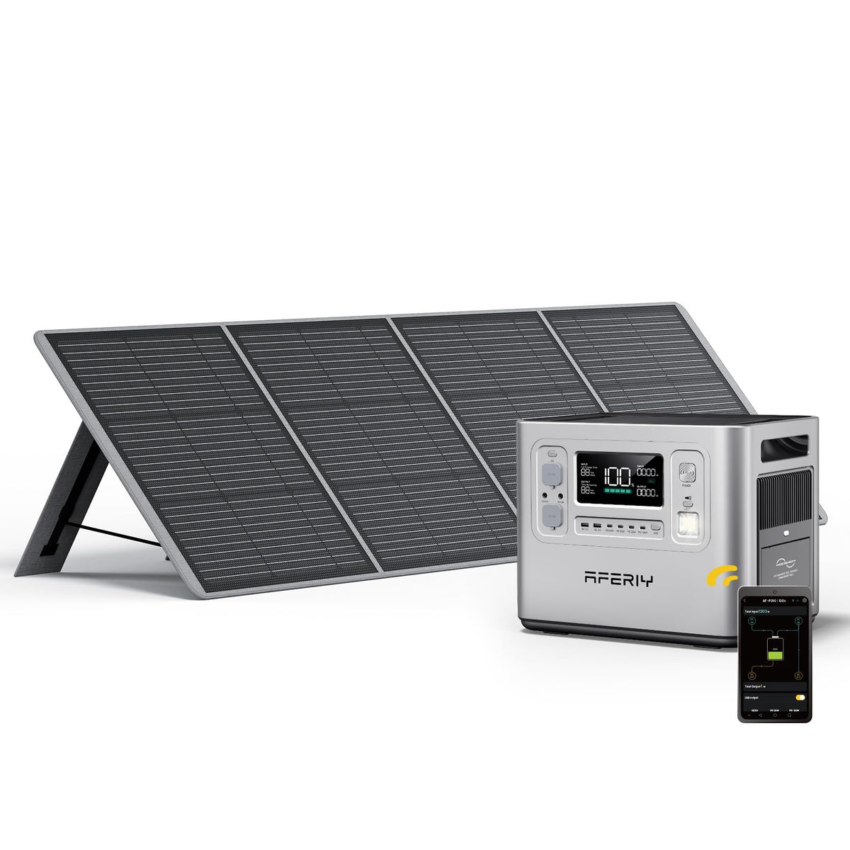 AFERIY 2400W 2048Wh Portable Power Station & 200W Solar Panel Bundle