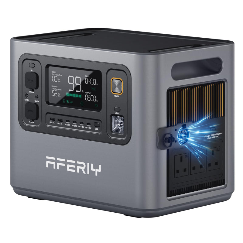 AFERIY P300 Portable Power Station 3000W 2048Wh LiFePO4 – Expandable to 10.24kWh, 1.5H Fast Charging, 240V