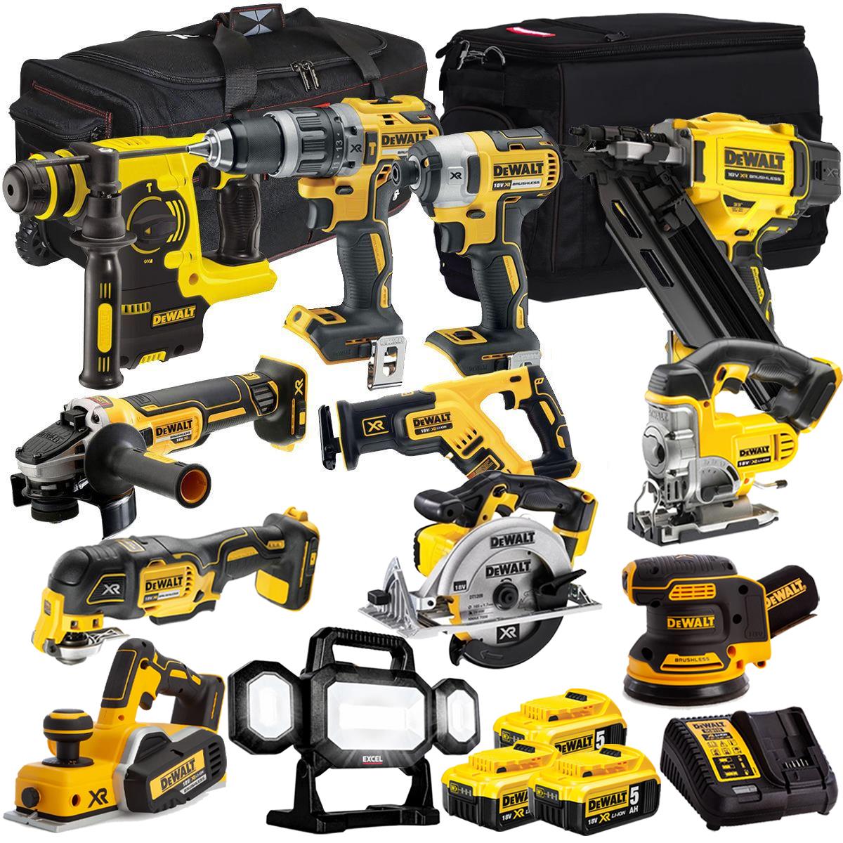 DEWALT 18V 12-Piece Power Tool Combo Kit with 3 x 5.0Ah Batteries & Charger (T4TKIT-8064)