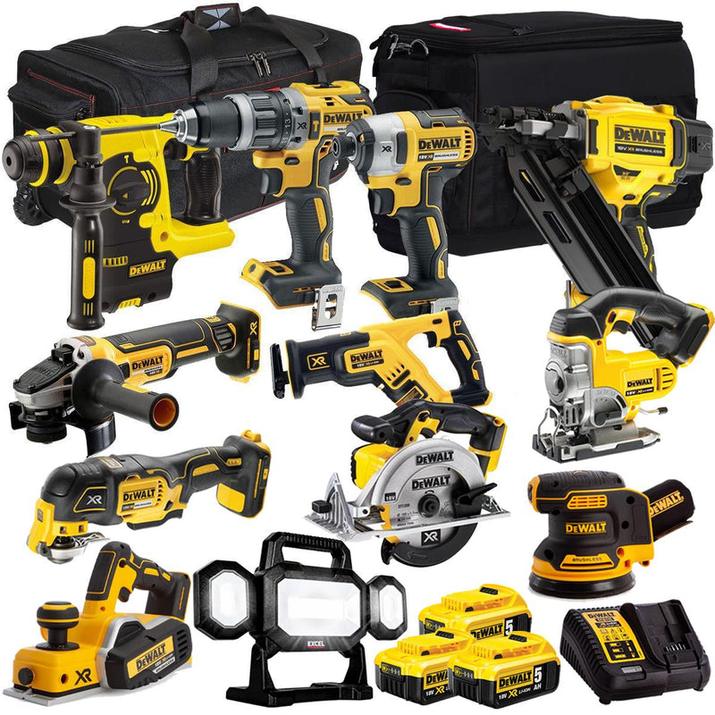DEWALT 18V 12-Piece Power Tool Combo Kit with 3 x 5.0Ah Batteries & Charger (T4TKIT-8064)