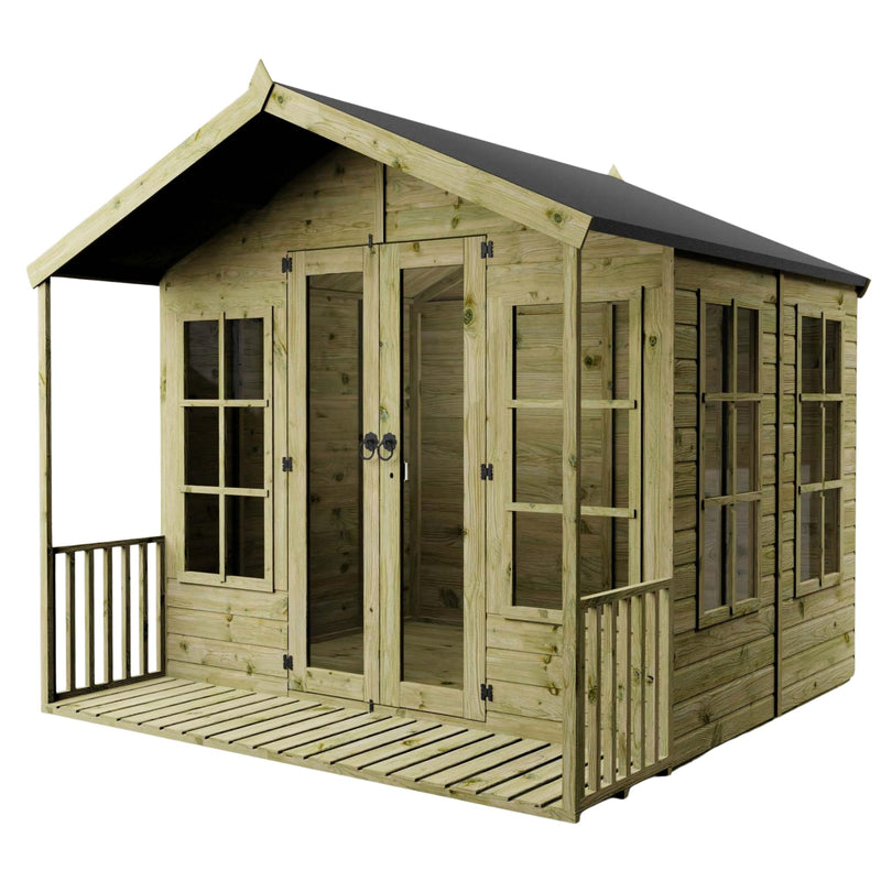 Waltons Wessex Summerhouse 8 x 8 ft with Veranda – Apex Roof, 12mm Shiplap Tongue & Groove Garden Room