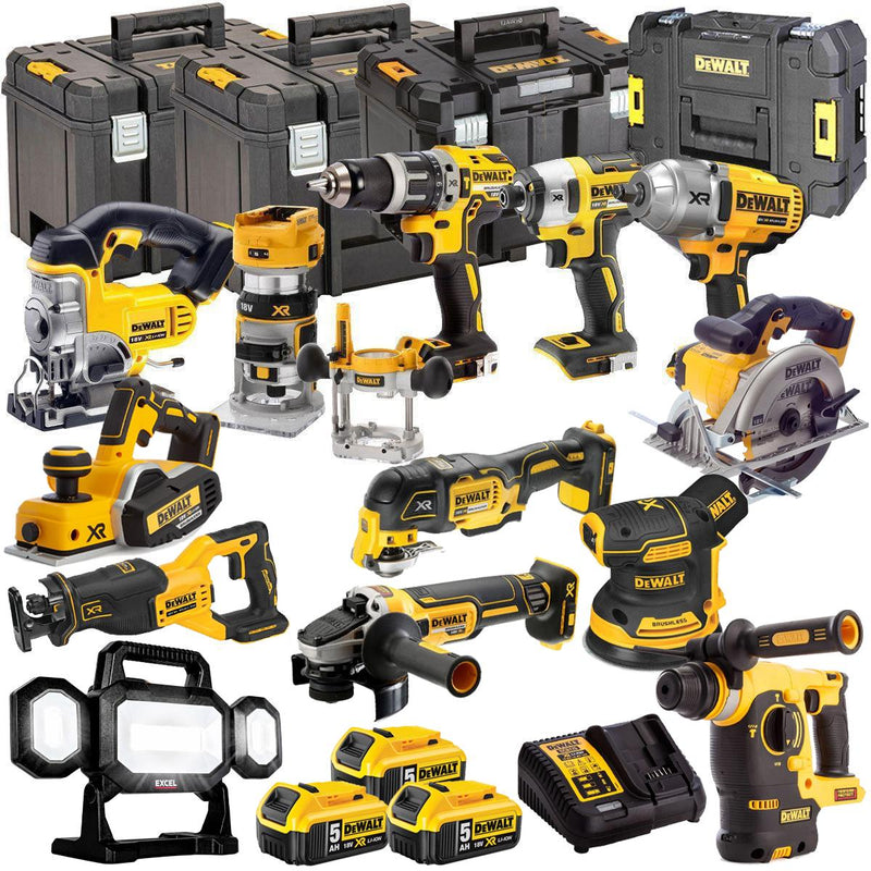 DEWALT 18V 13-Piece Power Tool Combo Kit with 3 x 5.0Ah Batteries (T4TKIT-487)