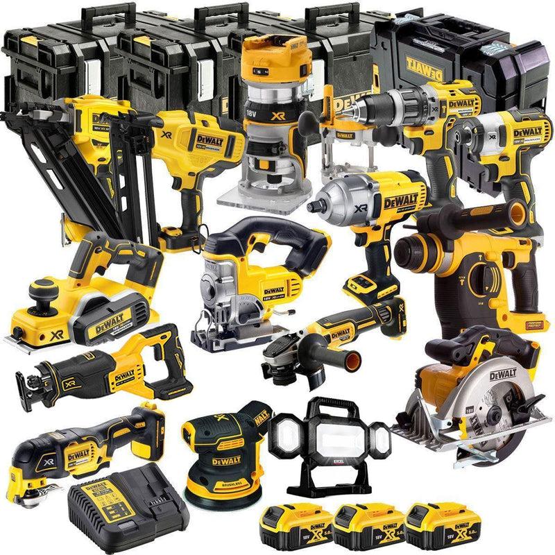 DeWalt 18V XR Li-Ion 15-Piece Toughsystem Cordless Kit with 3 x 5.0Ah Batteries and Charger