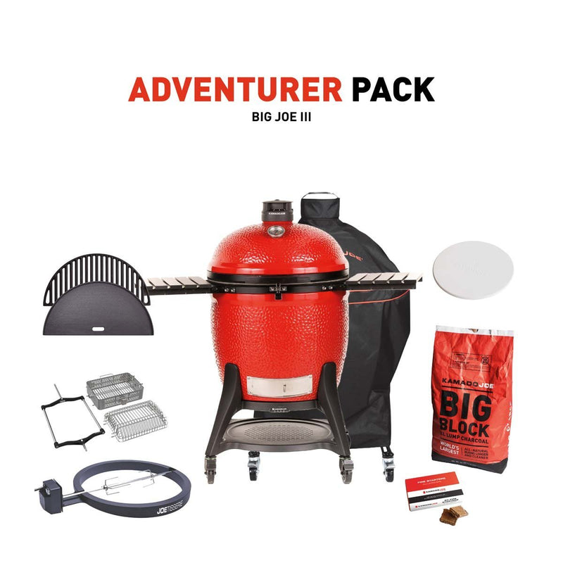 Kamado Joe Big Joe III Charcoal BBQ with Adventurer Pack – 24" Kamado Smoker