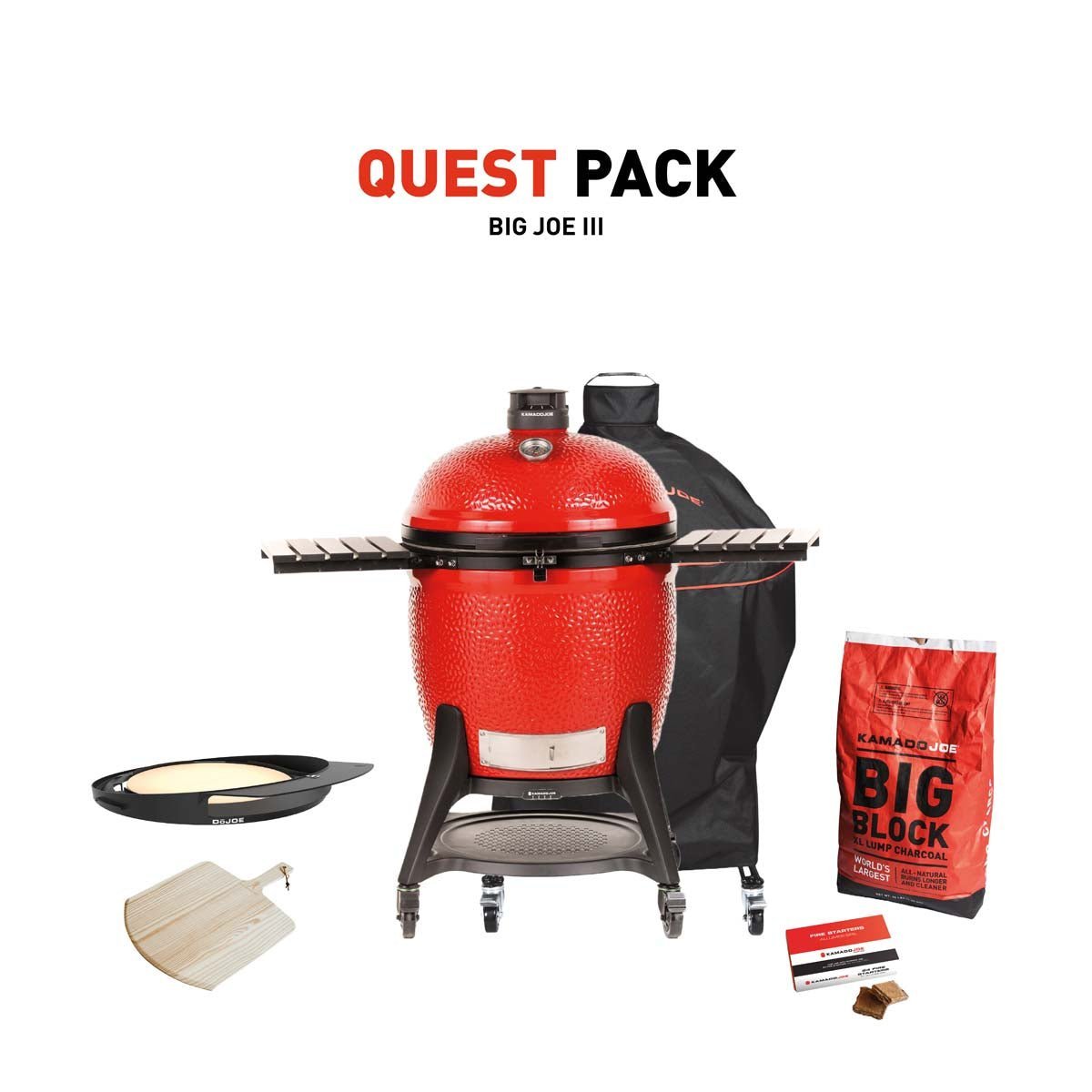 Kamado Joe Big Joe III Premium Ceramic Charcoal Grill with Quest Pack