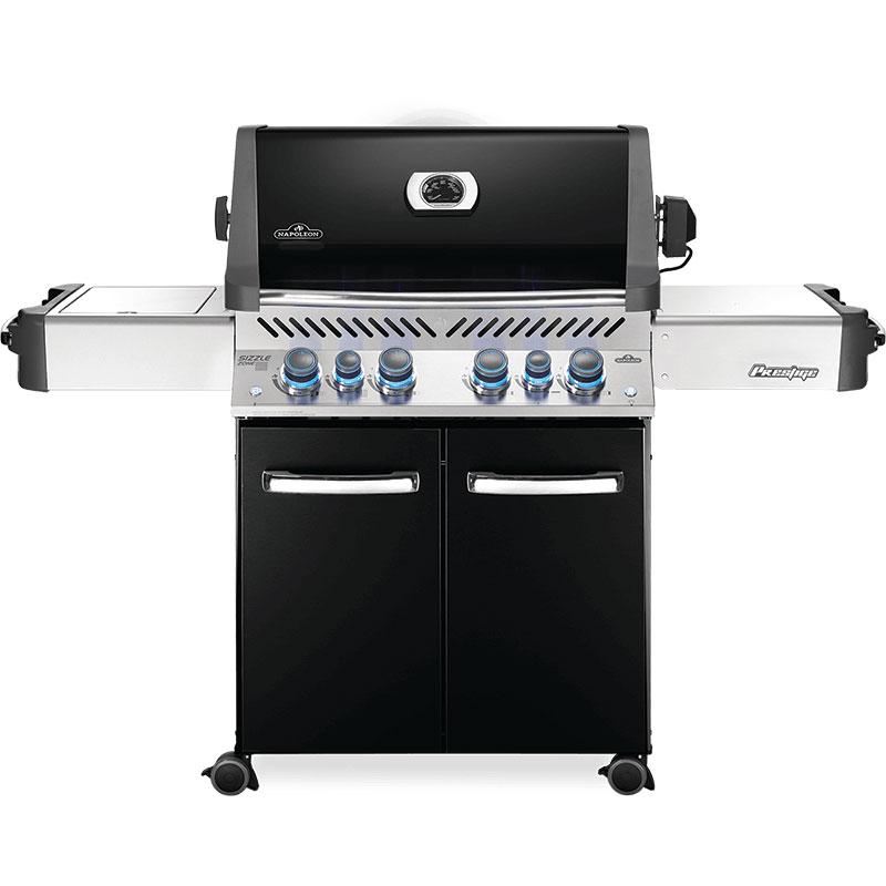 Napoleon Prestige 500 RSIB Natural Gas Grill in Black with Infrared Side Burner