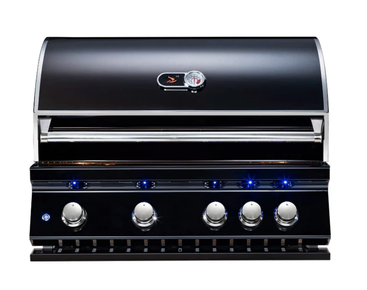 Whistler Built-In 4-Burner Gas Grill in Black with Cover, Rotisserie, and Lifetime Warranty