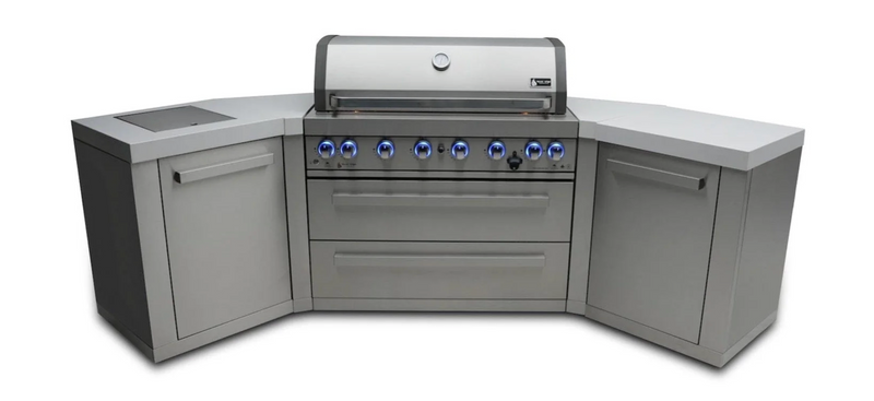 Mont Alpi 805 Island 6-Burner Stainless Steel Grill with Two 45-Degree Corners