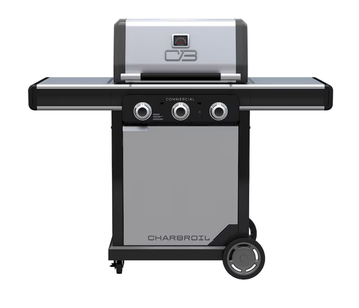 Char-Broil Commercial Series 3-Burner Infrared Gas BBQ & Griddle Combo – Stainless Steel, LP & Natural Gas