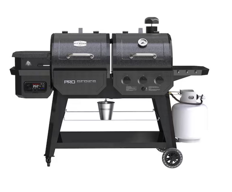 Pit Boss Pro Series Gray Gas and Pellet Combo Grill with Advanced Cooking Technology