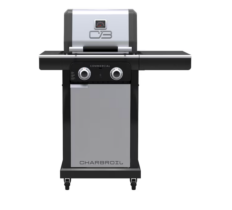 Char-Broil Commercial Series 4-Burner Gas Grill and Griddle Combo with Stainless Steel Finish