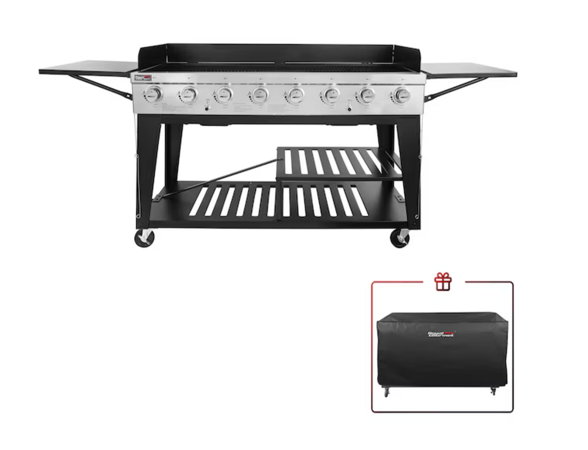 Royal Gourmet GB8000C 8-Burner Gas BBQ – Liquid Propane, 104,000 BTU, Black