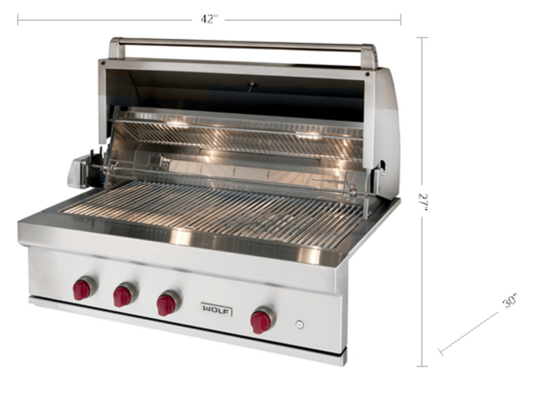 Wolf OG42 42-Inch Outdoor Natural Gas Grill with Professional Burners
