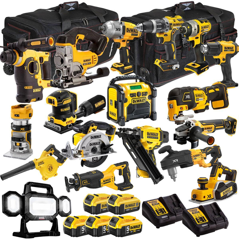 DEWALT 18V 18-Piece Power Tool Combo Kit with 5 Batteries & Charger (T4TKIT-1309)