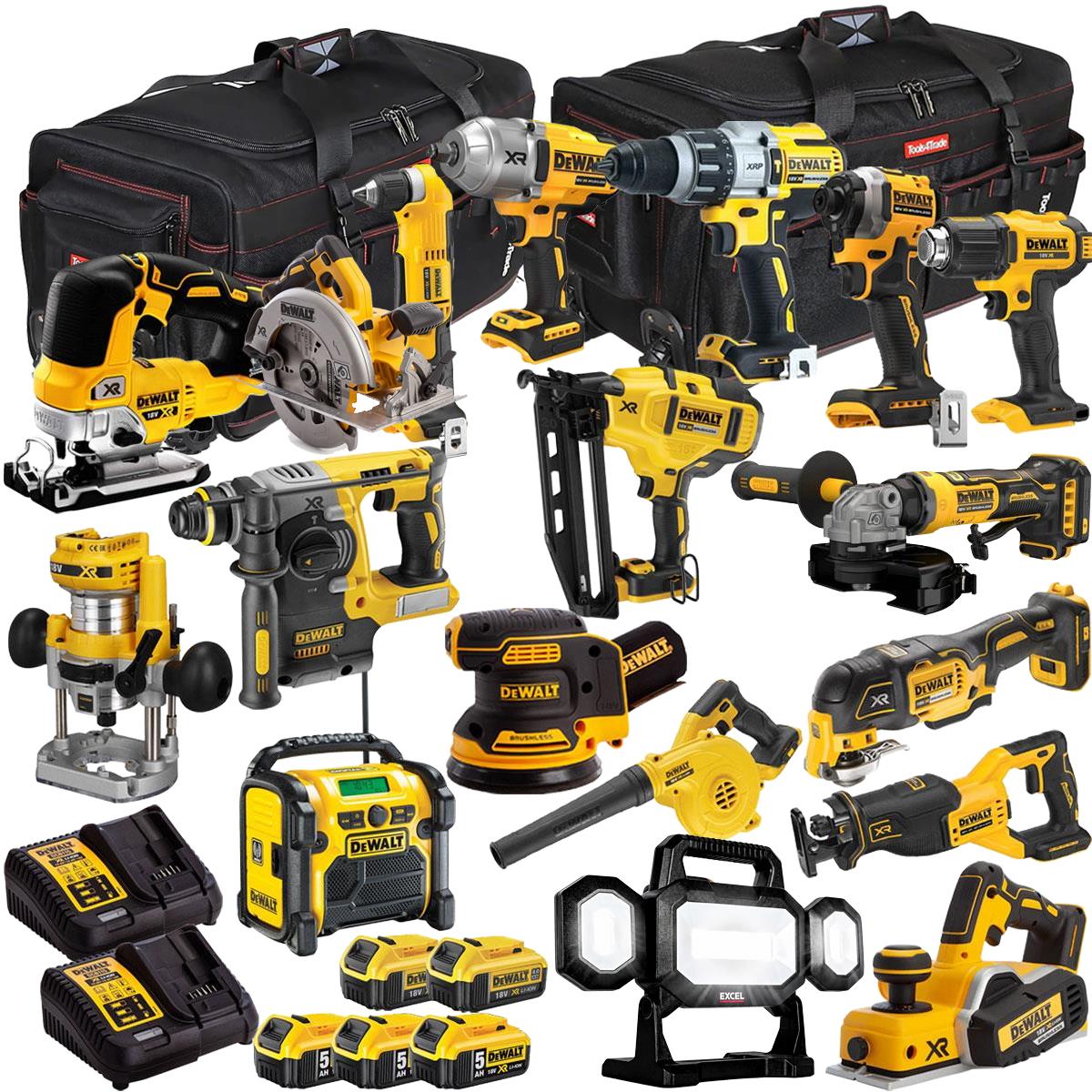 DEWALT 18V 18-Piece Power Tool Combo Kit with 5 Batteries & Charger (T4TKIT-1127)