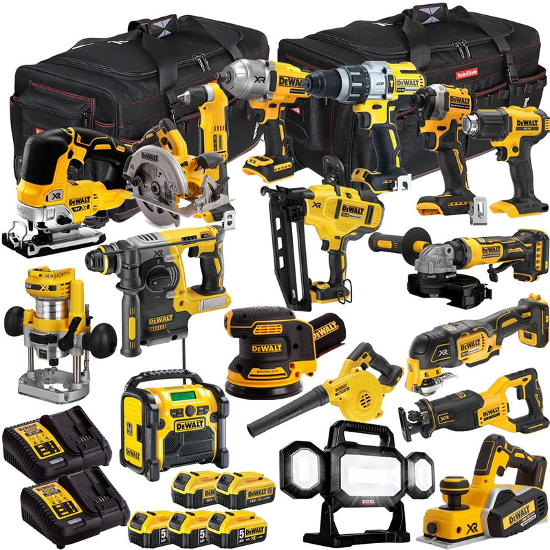DEWALT 18V 18-Piece Power Tool Combo Kit with 5 Batteries & Charger (T4TKIT-1127)