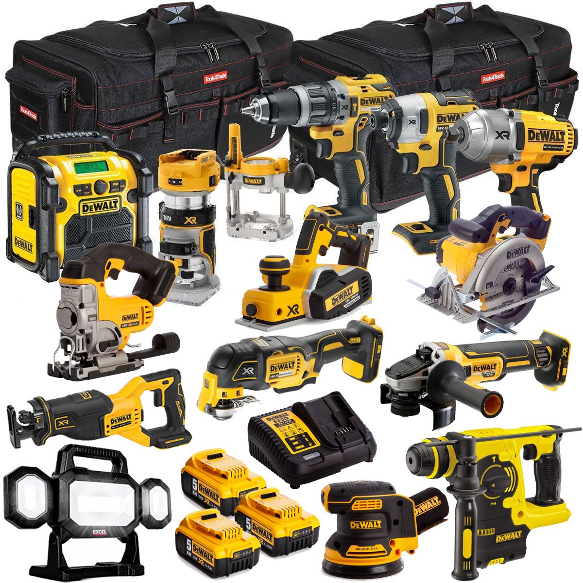 DEWALT 18V 14-Piece Power Tool Combo Kit with 3 x 5.0Ah Batteries & Charger (T4TKIT-488)