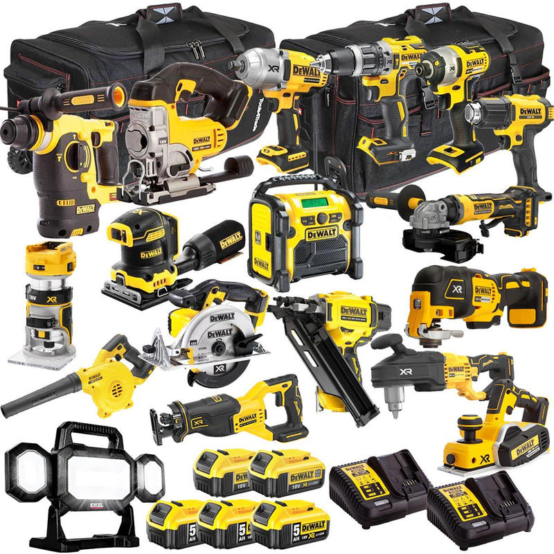 DEWALT 18V 18-Piece Power Tool Combo Kit with 5 Batteries & Charger (T4TKIT-1313)