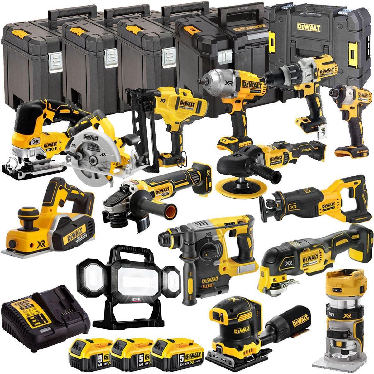 DEWALT 18V 15-Piece Power Tool Combo Kit with 3 x 5.0Ah Batteries (DEWKIT25)