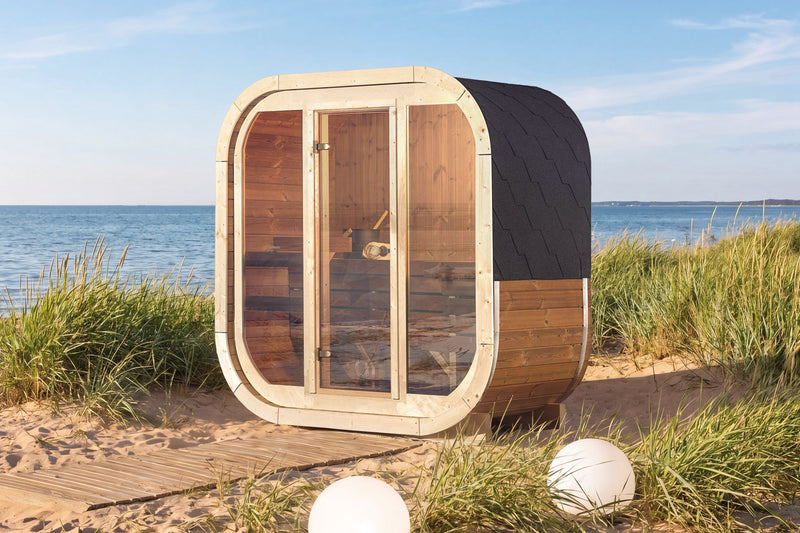 Premium Natural Wood Compact Garden Sauna Cabin For 2 To 3 People