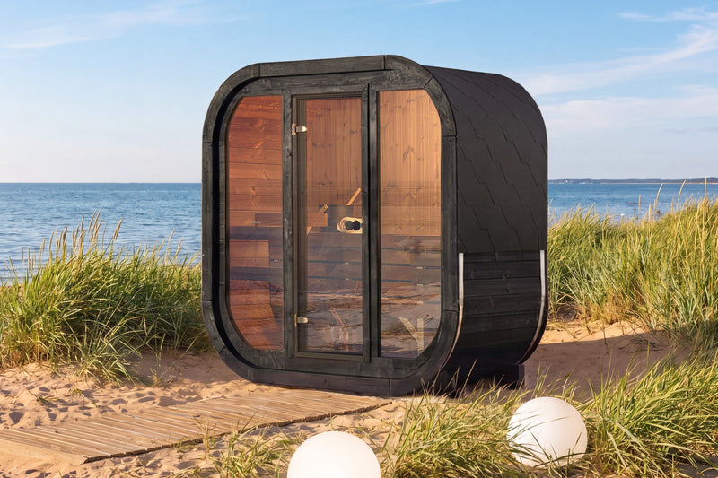 Premium Black Thermowood Sauna Narvik for 2-3 People