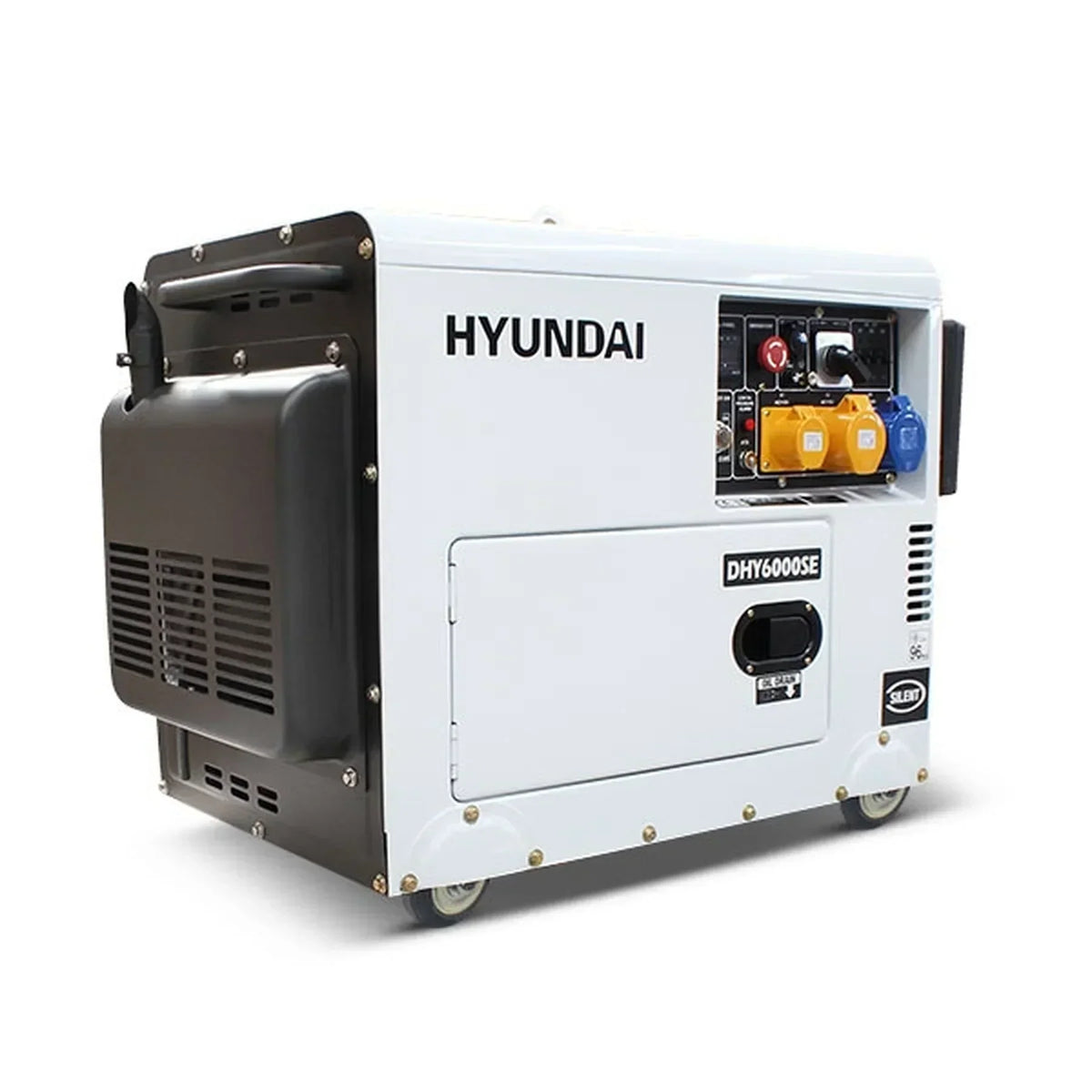 Hyundai DHY6000SE Diesel Generator 5.2kW / 6.5kVA – Silenced Standby Generator, Electric Start, ATS Ready, 230V UK Plug