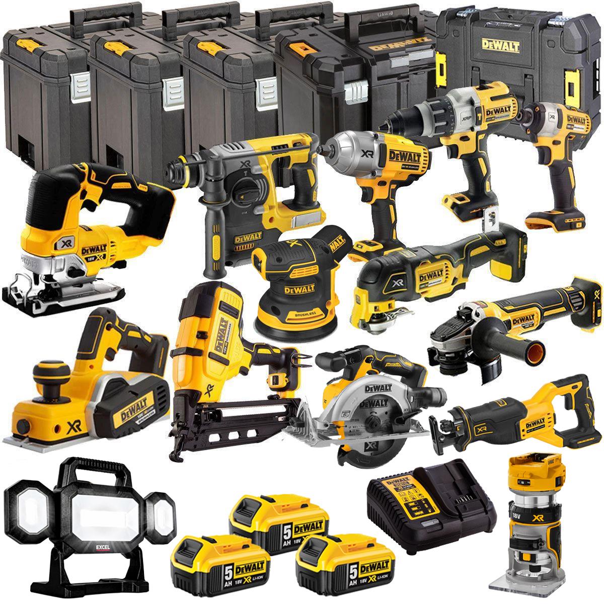 DEWALT 18V 14-Piece Power Tool Combo Kit with 3 x 5.0Ah Batteries (DEWKIT27)