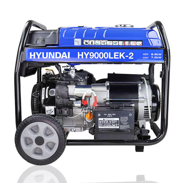 Hyundai HY9000LEK-2 7kW Petrol Open Frame Site Generator with Electric Start