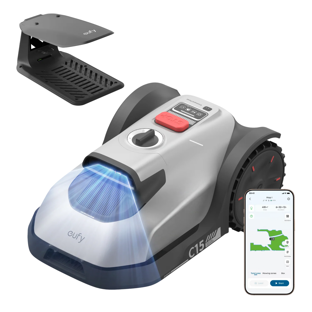 Wire-Free Robot Lawn Mower with AI Vision for Gardens up to 500 m² – 3D Obstacle Avoidance, App Control