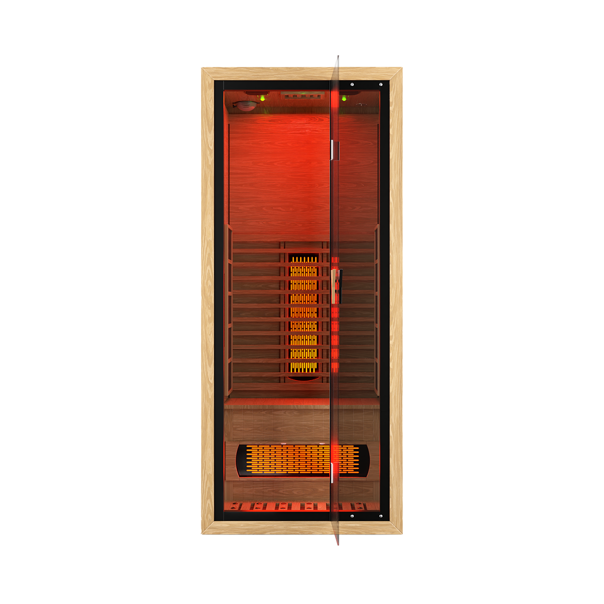Premium Natural Wood Infrared Sauna Featuring Advanced Red Light Therapy